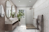 Badezimmer 2 KI-Visualisierung - Unternehmervilla mit Charakter und historischem Charme