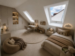 Zimmer 2.OG Visualisierung - Moderne 3-Zimmer-Dachgeschosswohnung auf zwei Ebenen mit Kücheninsel, Balkon & 2 Stellplätzen
