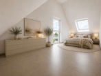 Zimmer DG Visualisierung - Moderne 3-Zimmer-Dachgeschosswohnung auf zwei Ebenen mit Kücheninsel, Balkon & 2 Stellplätzen